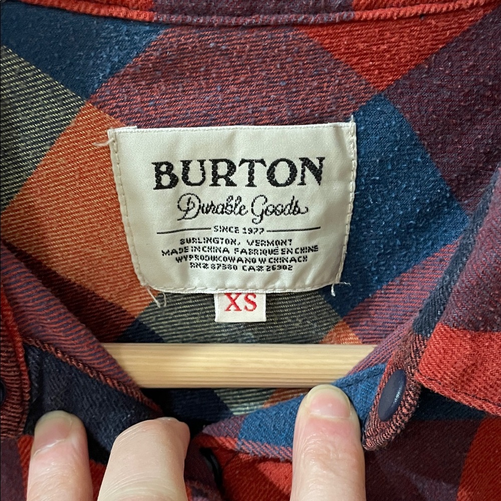 BURTON Grace Multicolor Plaid Button Down Women’s XS Colourful Flannel Shirt - Picture 2 of 11